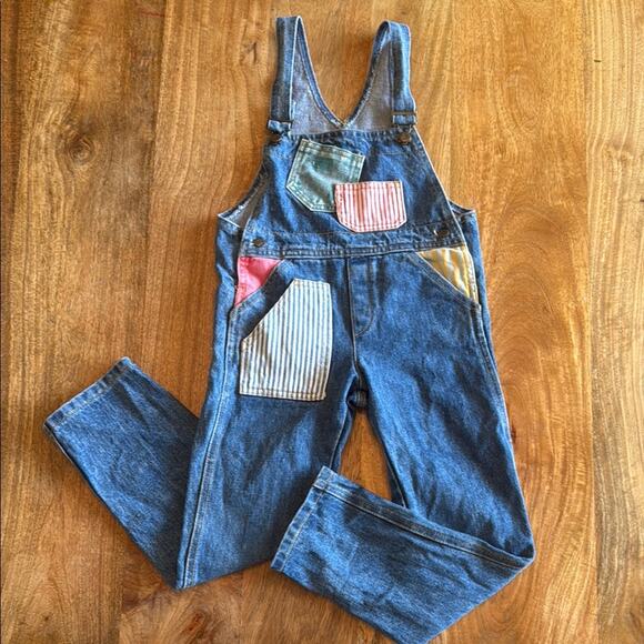 **vintage** GUESS Patchwork Denim Overalls size 6